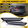 Front Rear / Fender Red White LED Side Marker Light For 2015- Ford Mustang