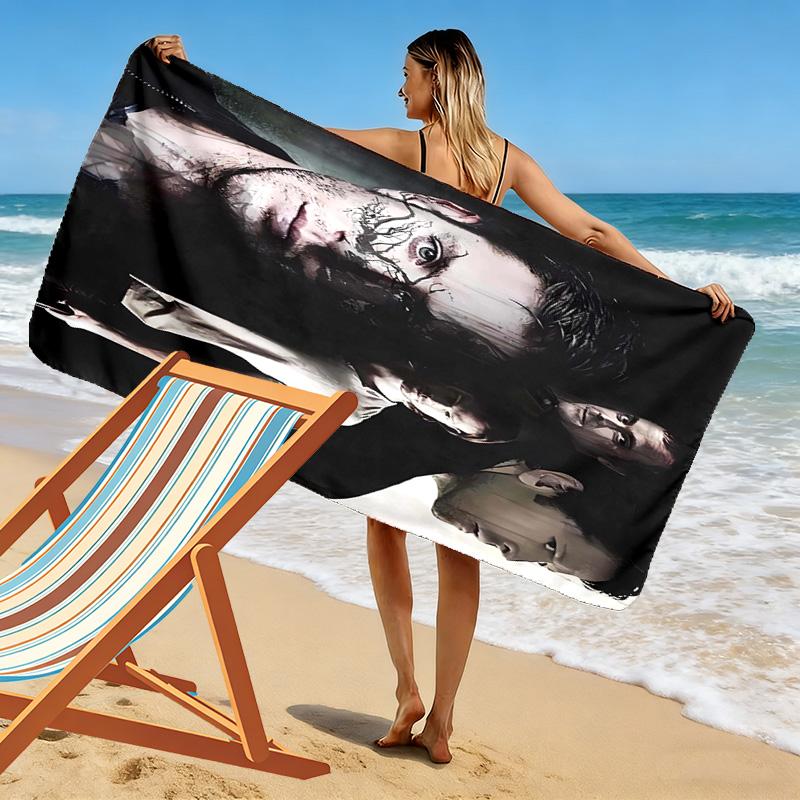 Supernatural Brothers Print Beach Towel, Large Soft Quick Dry Towel for Beach Camping Swimming