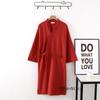 Ramie Cotton Long-Sleeve Bathrobe Nightgown