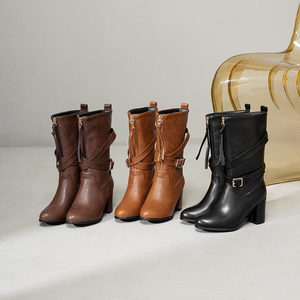 Желто-коричневые женские полусапожки на высоком каблуке, маленькие, большие, размер 33 52