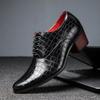 Luxury High Heel Men Classic Black Dress Shoes for Men Wedding Formal Shoes Man Male Oxford Leather Social Shoes
