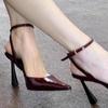 High Heels Women Sandals Sexy Pointed Toe Buckle Slippers Summer Shoes New Wedding Party Pumps Women Shoes Sandals Zapatos Mujer