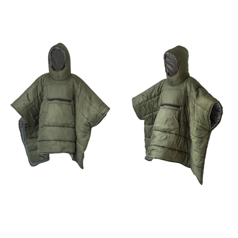 Уличная теплая накидка-одеяло, портативное одеяло с капюшоном, теплая спальная накидка для кемпинга, походов, путешествий