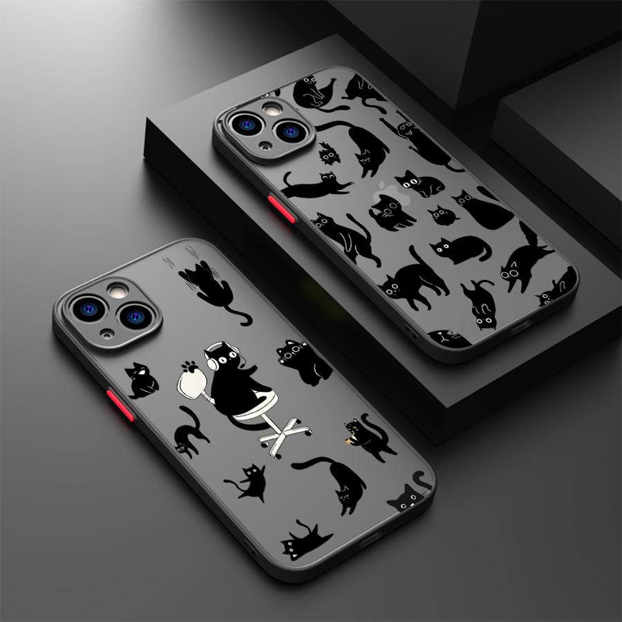 Чехол для iPhone 17 Pro Max 14 15 13 Mini 7 8 SE Air XS XR 16 Plus 12 11 Funda Задняя крышка телефона Милый мультяшный кот