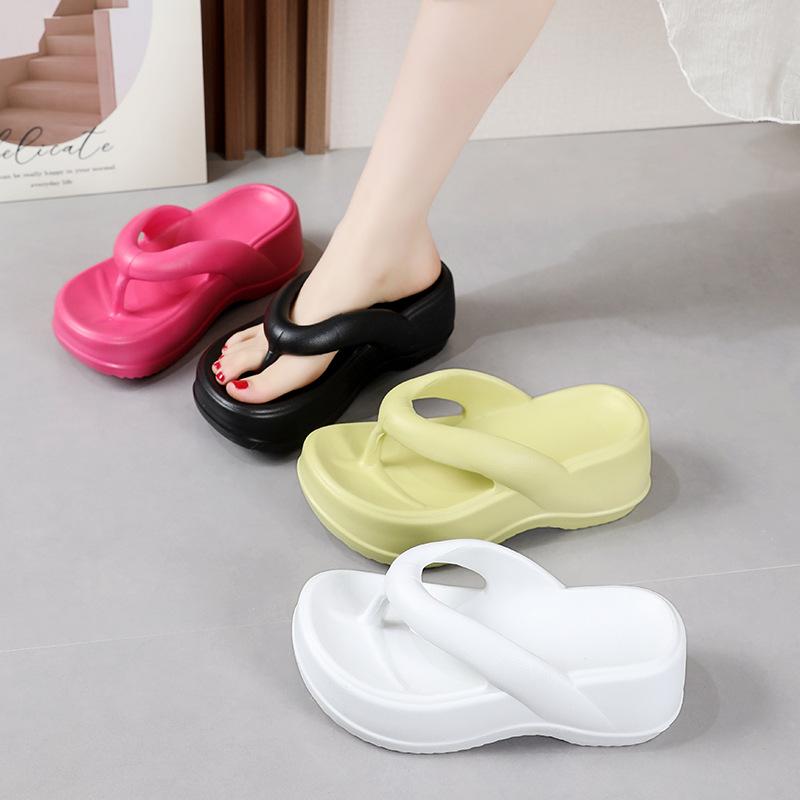 Fashion Litfun Female Outdoor Beach Shoes Bathroom Slides Fashion Thick Bottom Flip Flops Women Summer Indoor Home Platform Sandals