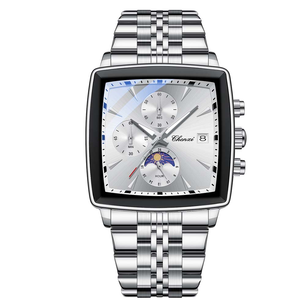 CHENXI New Multifunction Chronograph Business Men's Watch Luminous Calendar Three-Subdial Six-Hand Design Men's Quartz Watch