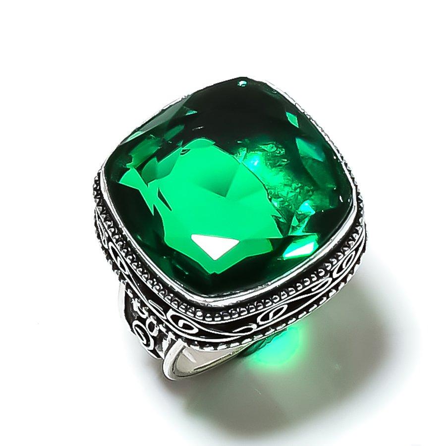 Chrome Diopside Gemstone 925 Sterling Silver Gift Jewelry Ring Size 9