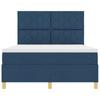 Box Spring Bed with Headboard Blue 140 x 200 cm Fabric