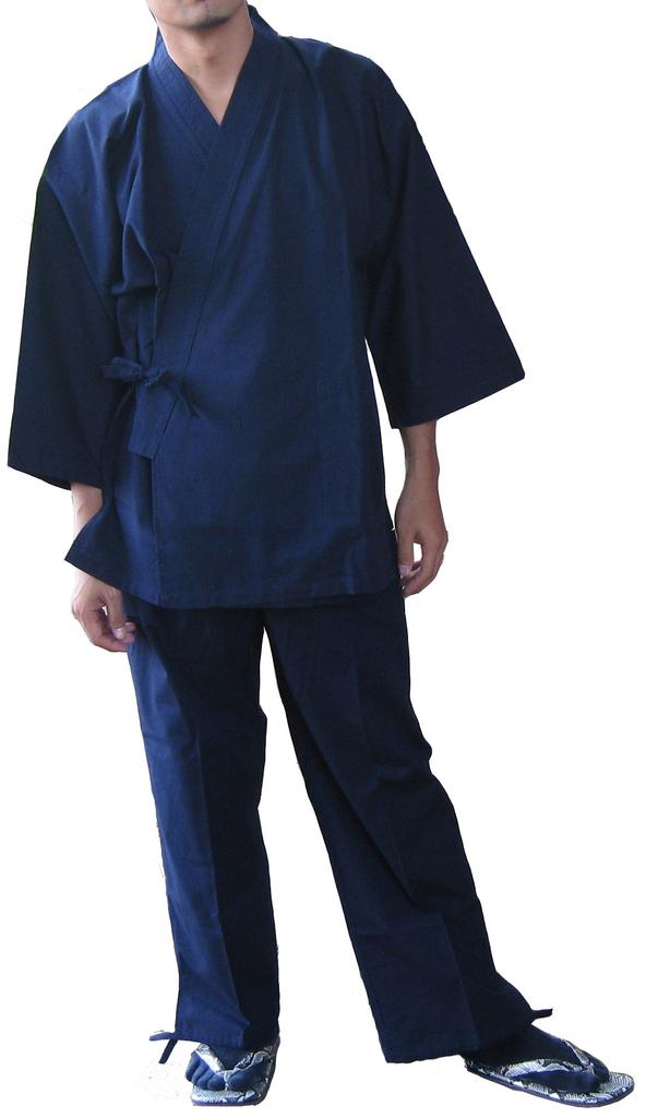 Курумэ Цумуги Сделано в Discharge Printed Japanese Тщательно отобранный высококачественный Navy Round Window [Edo Ten] Samue, Ткачество, Япония, Узор, Узор,