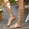 Fashion Summer Women Sandals Fashion Casual Flat Knee High Boots Retro Elegant Shoes for Women Outdoor Luxury Sandals Sandalias De Mujer