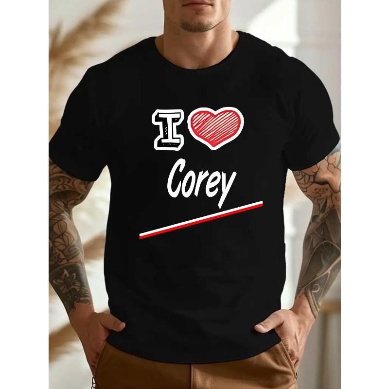 Я ЛЮБЛЮ мужскую футболку COREY Crinkle большого размера