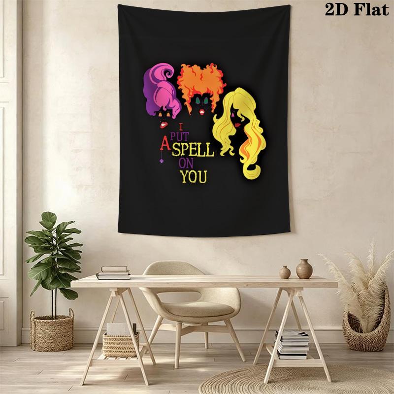 Hocus Pocus Halloween Poster Collage Tapestry Background Cloth Fashion Print Home Decor Wall Decoration Background Cloth