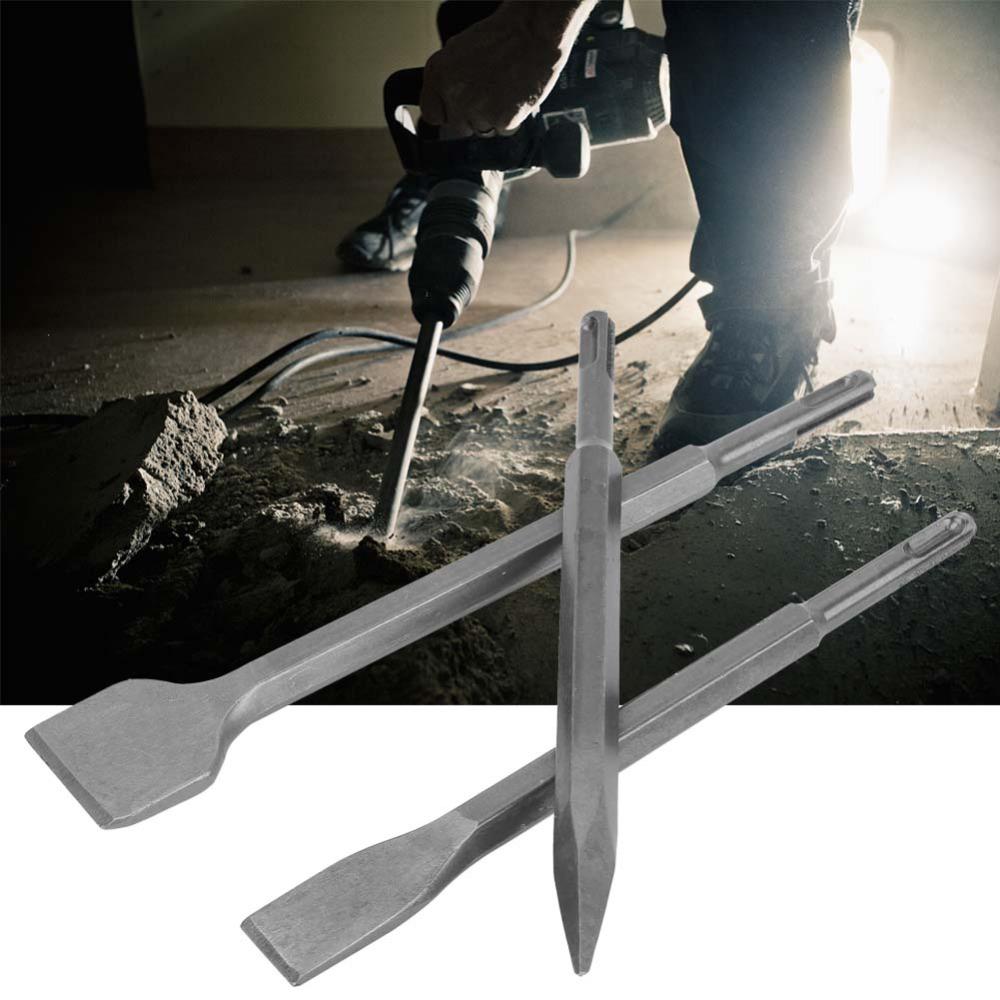 3pcs Flat Chisel Hammer Chisel Bit Set Scaling Chisel Concrete Breaker  Demolition Work