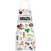 G2TUP Brazilian Kitchen Apron - Brazil Themed Chef Gifts With Flag Design