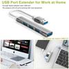 USB-концентратор USB-портов Ультратонкий концентратор-донгл Расширитель для флешек 5 Гбит/с Данные Алюминиевый 3.0 Хаб, 4-в-1 Разветвитель, Ноутбуков, Накопителей, Жестких дисков, Консолей, Принтеров,