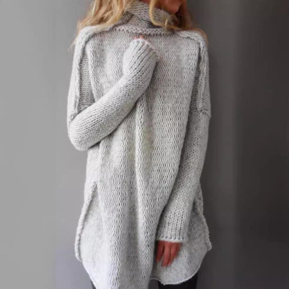 Длинный рукав осенне-зимний свободный наборный воротник свитер тройной иглы рукоделие длинный рукав пуловер вязаный свитер