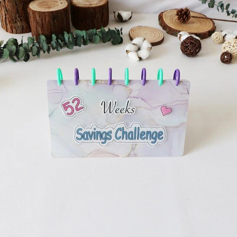 1pc 52 Week Money Saving Challenge Binder Reusable Budget Binder Storage Challenge Book High-Quality Durable Toy