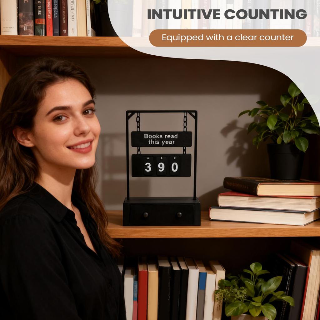 Счетчик прочитанных книг в этом году, дисплей для отслеживания цели, настольная табличка, мотивационный инструмент для детей и взрослых, книжный вызов, рождественские подарки