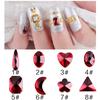 5Pcs Red Irregular Rhinestones Nail Art Tips Decoration Heart Oval Sahped Crystal Studs DIY Manicure