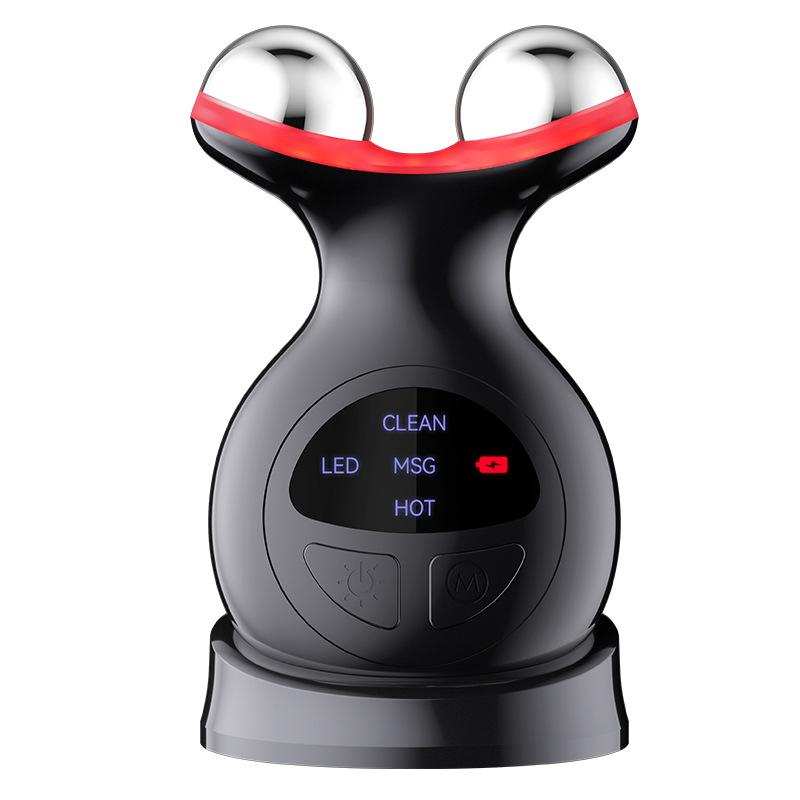 Роликовый массажный прибор для шеи с рисунком Массажер для носогубных складок Цветной световой вибрационный прибор для красоты шеи Массажер с цветным светом