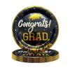 Graduation 9-inch Dinner Plate; 50 Graduation Paper Plates, Disposable Dinner Plate