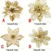 Handmade Christmas Tree Ornaments: Gold Powder Wreath & Flower Set
