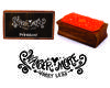 Printtoo Wander More Swirl Design Rectangular Wooden Rubber Stamp Block