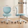 Office Chair, Armless Computer Desk Chair with Breathable Mesh, Adjustable Height, Swivel Wheels, Light Blue