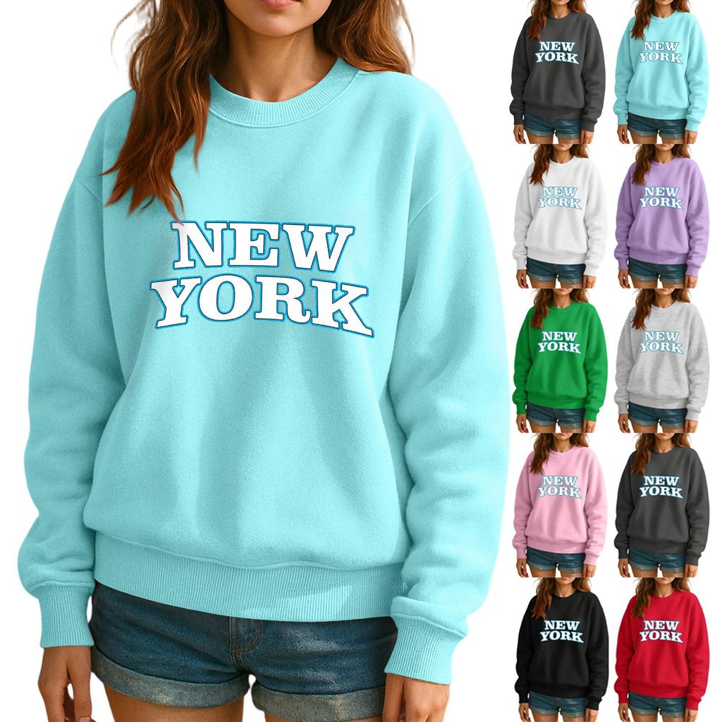 Crewneck Sweatshirt For Women Fall Graphic Sweatshirts Vacation Long Sleeve Drop Shoulder Pullover
