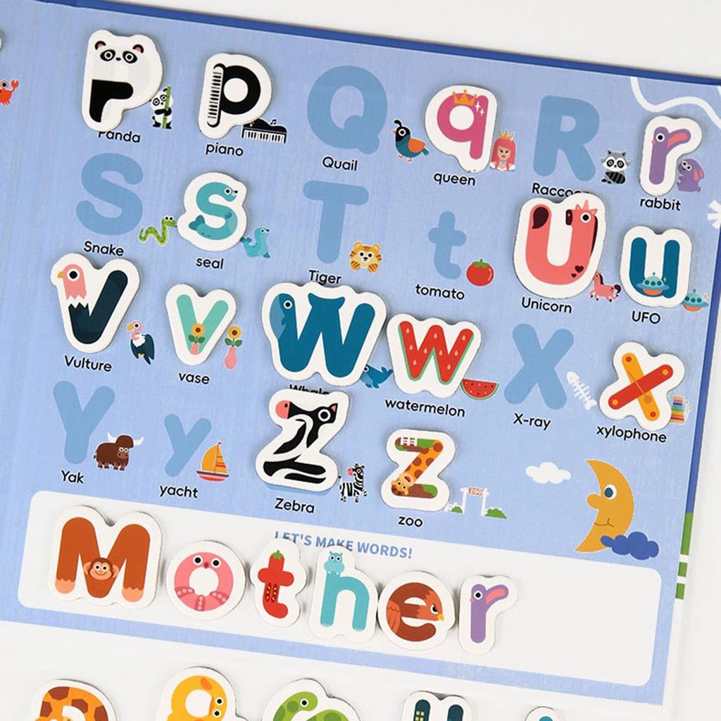 Детский мультфильм Магнитная английская буква головоломка словесная игра детское просвещение раннее образование головоломка игрушка