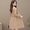 Women's Windbreaker Mid-length Spring and Autumn Solid Color Korean Version Slim Waist Tightening Large Size Slim Coat