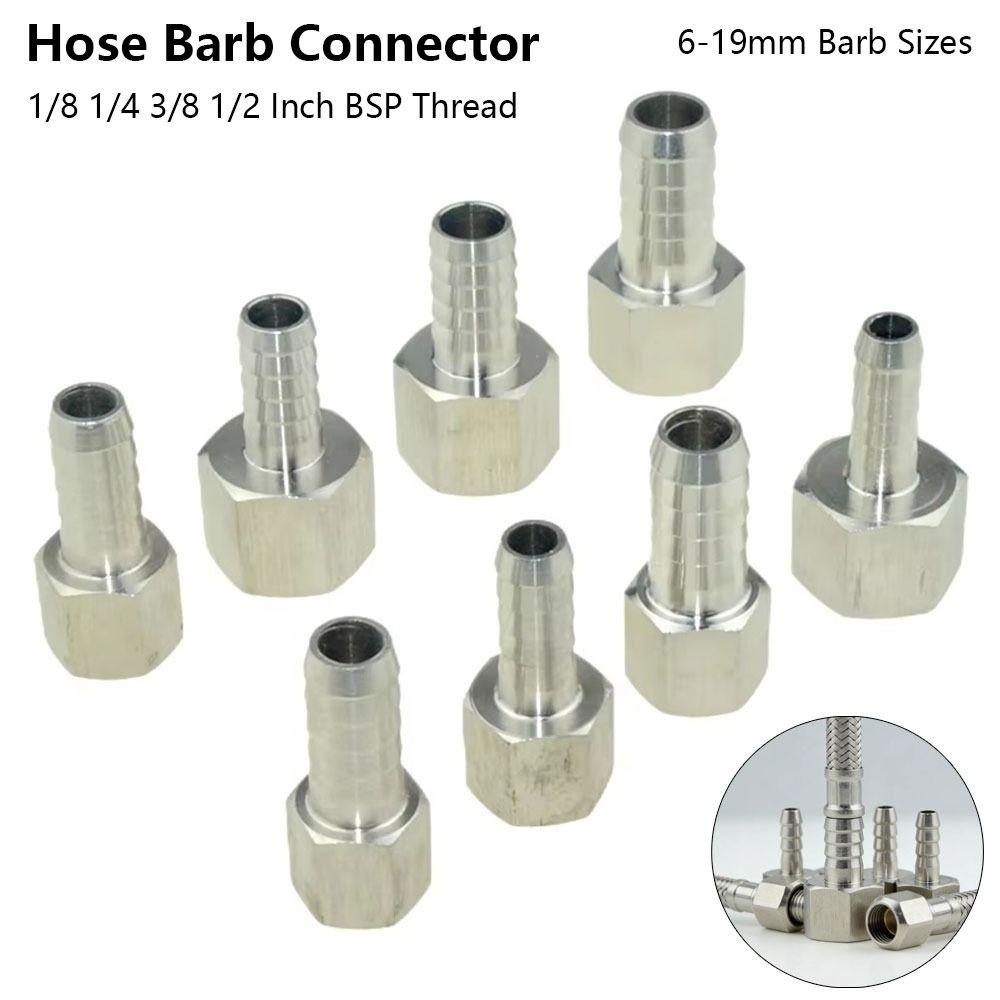 1Pcs Silver Tone Pipe Fitting Connector Stainless Steel Pipe Fitting for Hose Connection