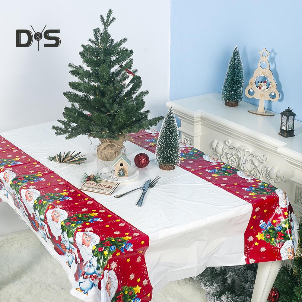 Санта-покрытие для стола, скатерть, подушка, коврик из ПВХ, водонепроницаемый декор для вечеринки