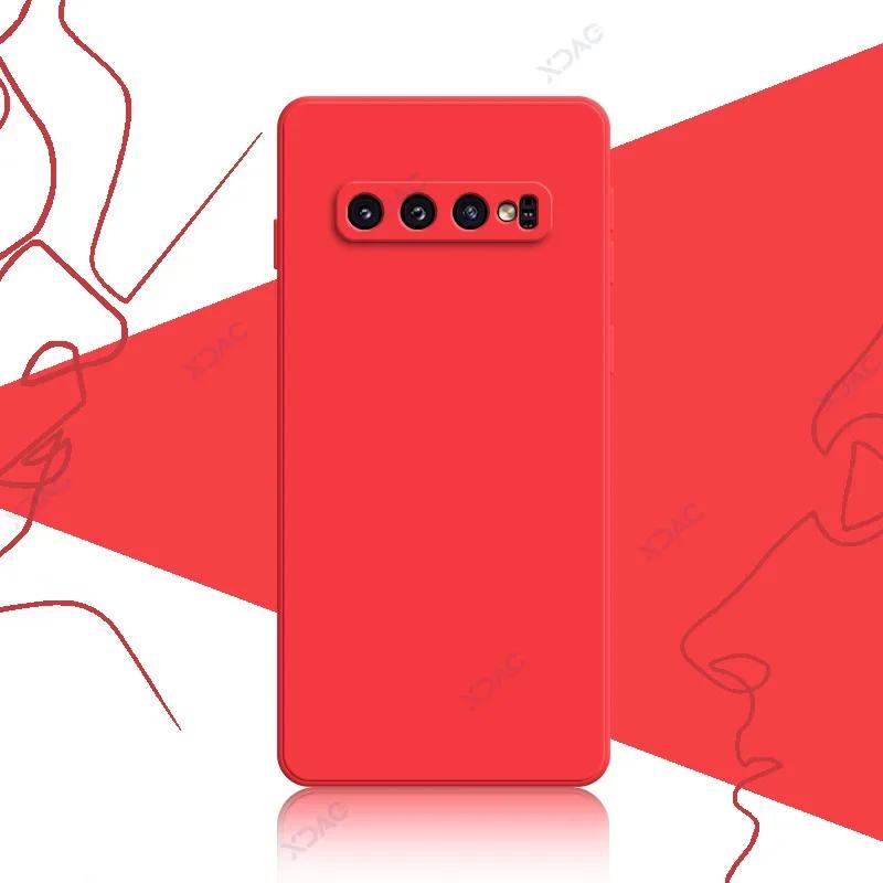 Роскошные квадратные жидкие силиконовые чехлы для Samsung Galaxy S10 Plus S10E SamsungS10Plus мягкий чехол для телефона водонепроницаемый корпус