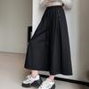 Wide Leg Pants Women's Solid Color Loose High Waisted Drawstring Pants Skirt
