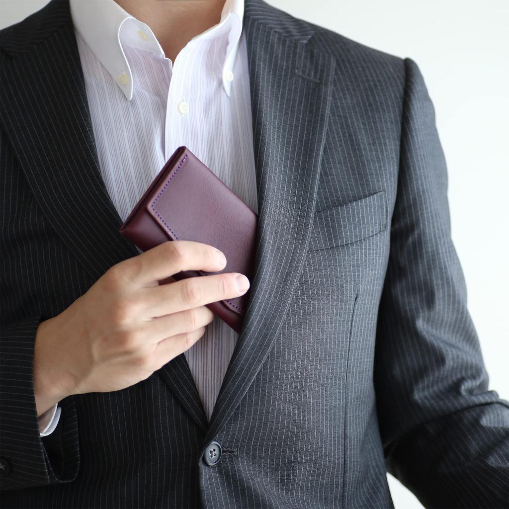 Il modo сделано в Японии натуральная кожа маленький длинный кошелек для женщин и мужчин [statusy] (Черный, справа)