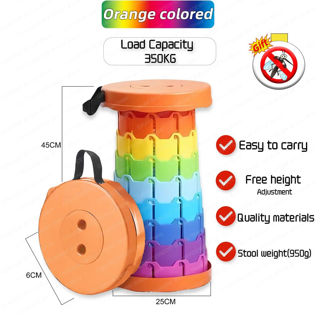 New Portable Round Folding Chair Accordion Chair Height Adjustment Simple Tool Elephant Swing Playground Queue Chair Gift