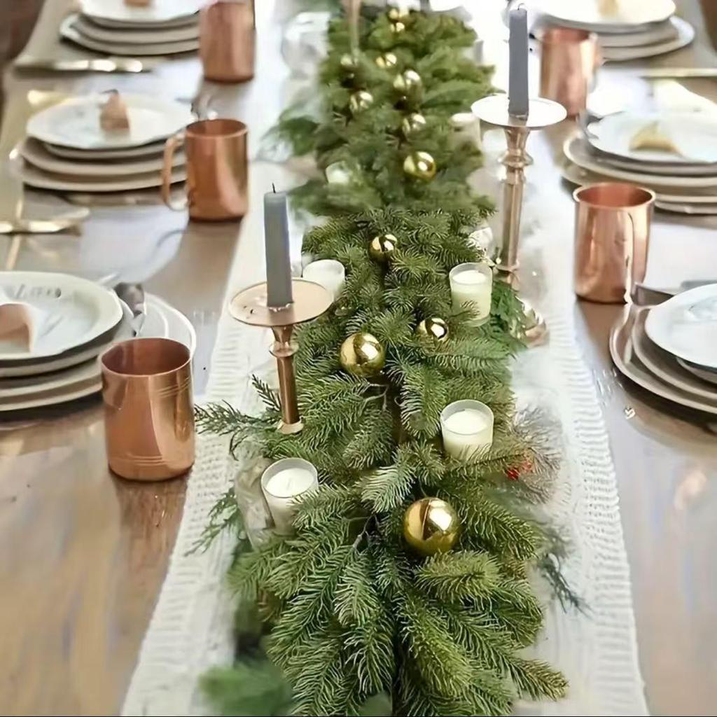 1.8m Christmas Pine Needle Vine Wreath - 72-Mesh Simulation for Tree or Door Hanging