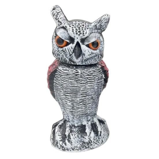 Садовый макет совы Отпугиватель птиц для улицы Статуя совы для отпугивания птиц Отпугиватель белок Чучело совы с вращением на 360 градусов