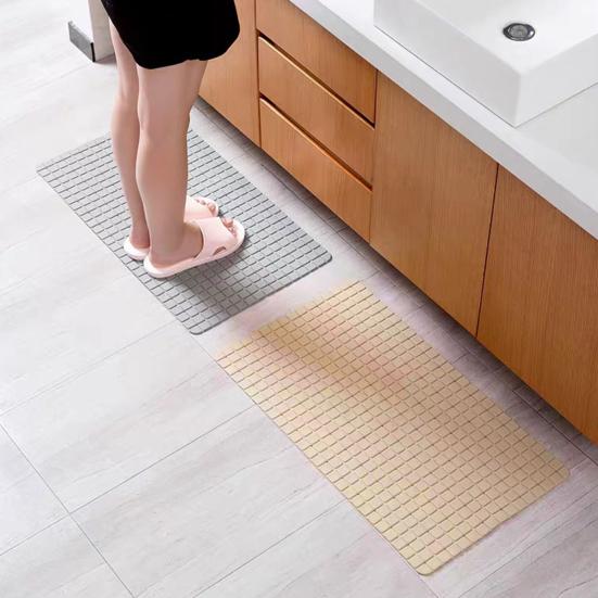 Bathroom Shower Pad with Drain Holes 3D Grid Texture Bathtub Gasket Anti-Slip Protection for Shower Bath Toilet Crack-Resistant Bathtub Mat