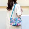 Casual Retro Nylon Shoulder Bag Multi Layered Floral Print Mother Handbag Women's Fashion Vintage Flower Crossbody Bags