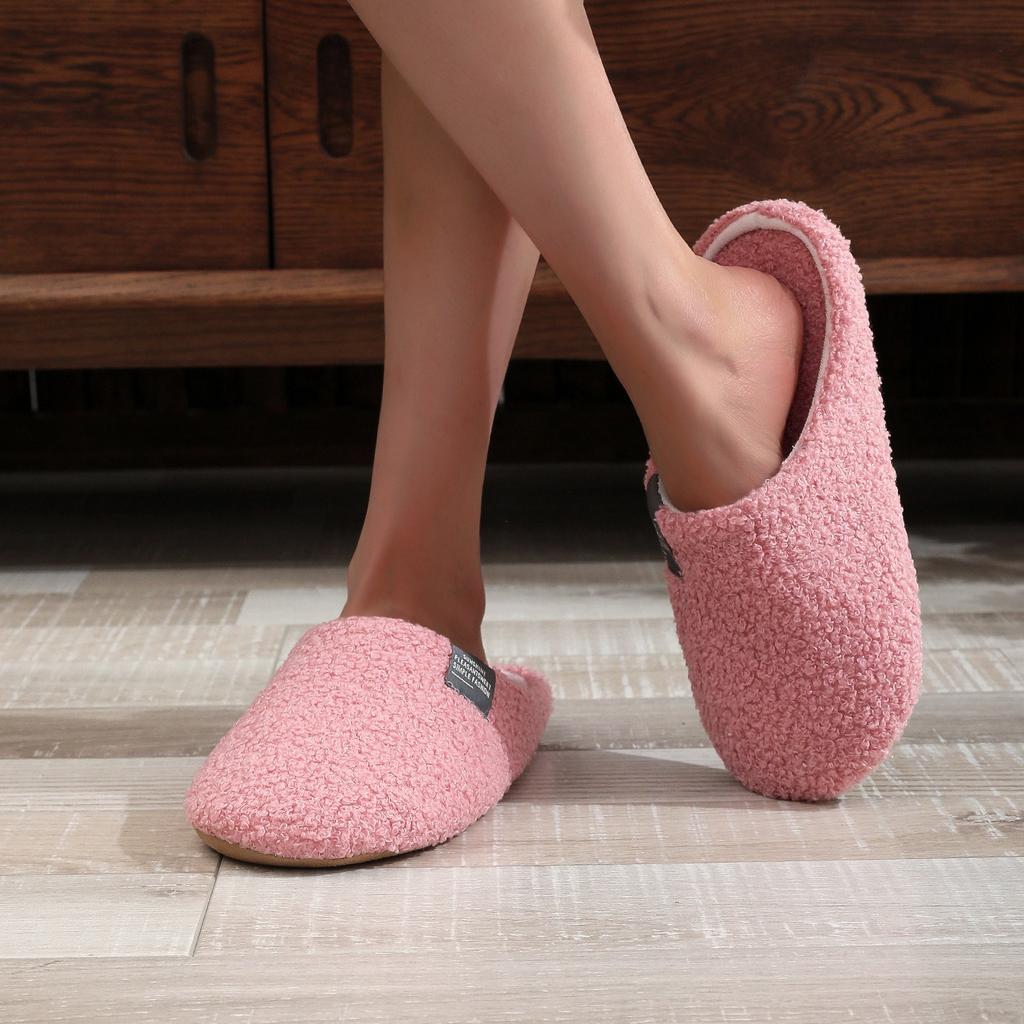 Парные домашние тапочки Мягкие меховые тапочки Теплые домашние плоские тапочки Нескользящие хлопковые туфли Спальня Легкие тапочки Slience Flats Тапочки
