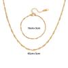 E.B.belle Dainty Water Wave Chain Stainless Steel Necklace Bracelet For Women Minimalist Thin Gold Plated Jewelry Set