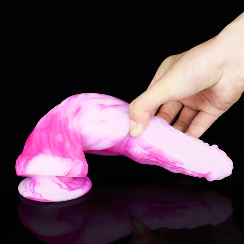 Color Silicone Dildo Liquid Multi-layer Color Transparent Crystal Simulation Penis Adult Products