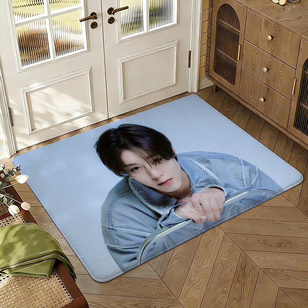 Actor P-Park Ji-hoon Floor Mat Soft Thickened Absorbent Non-Slip Bedroom Living Room Door Mat Home Decor Flannel Rugs