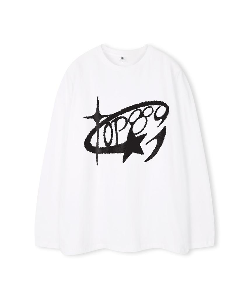 TOPBOY Round Star Print Oversized Long Sleeve T-Shirt