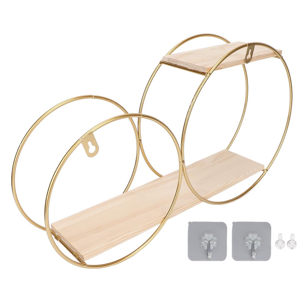 Настенная полка для хранения Металлическая круглая декоративная Настенный плавающий органайзер для ванной комнаты