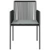 vidaXL Gartenstühle mit Kissen 6 Stk. Schwarz 54x60,5x83,5 cm