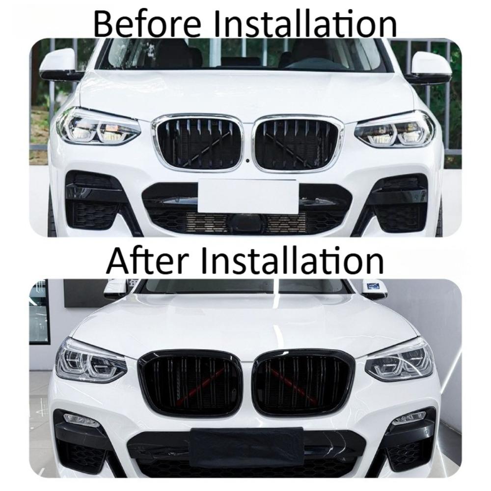 Single Double Line Front Kidney Grille For BMW X3 X4 G01 G02 2018-2021 Bumper Grill Upgrade Exterior Trim Car Styling Accessorys