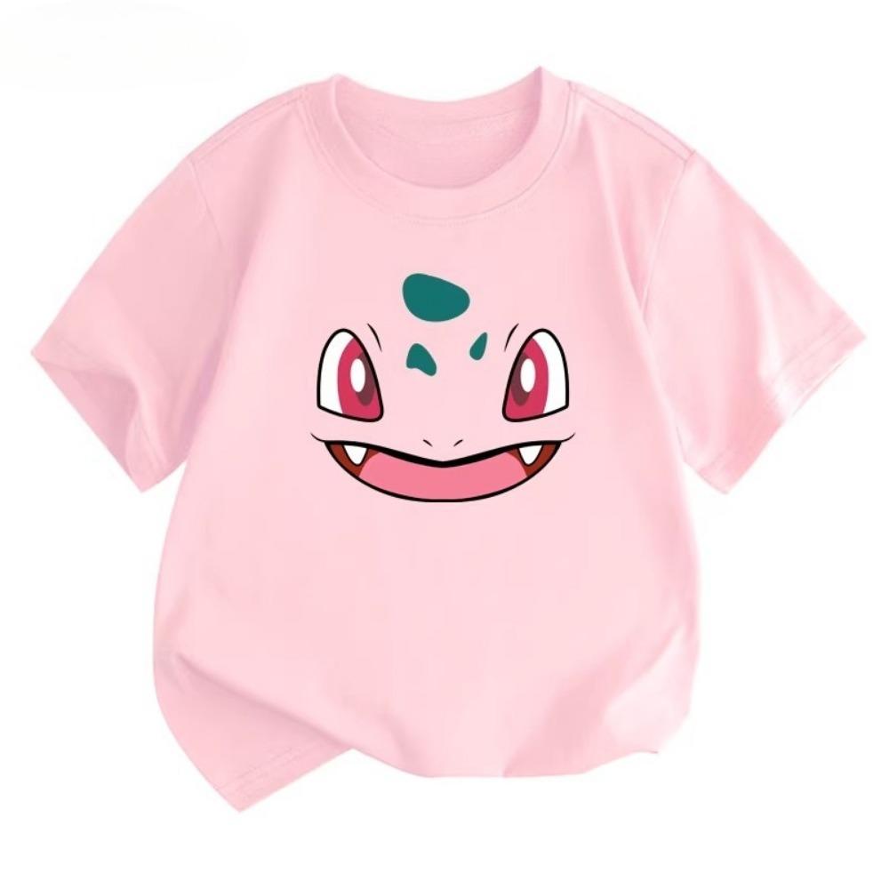 Potdemiel Pikachu Print Children's T-Shirt, New Summer Style, Casual, Comfortable, and Breathable Children's Top